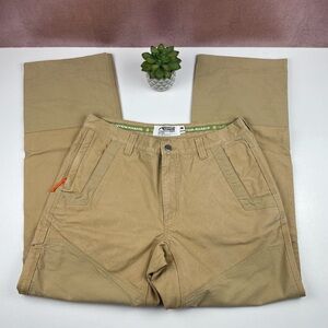 Mountain Khakis Relaxed Fit Solid Tan Brown Outdoor Pants Men 34x32